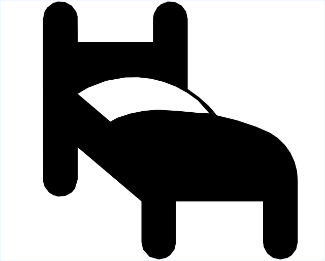 Postel-černobílý piktogram